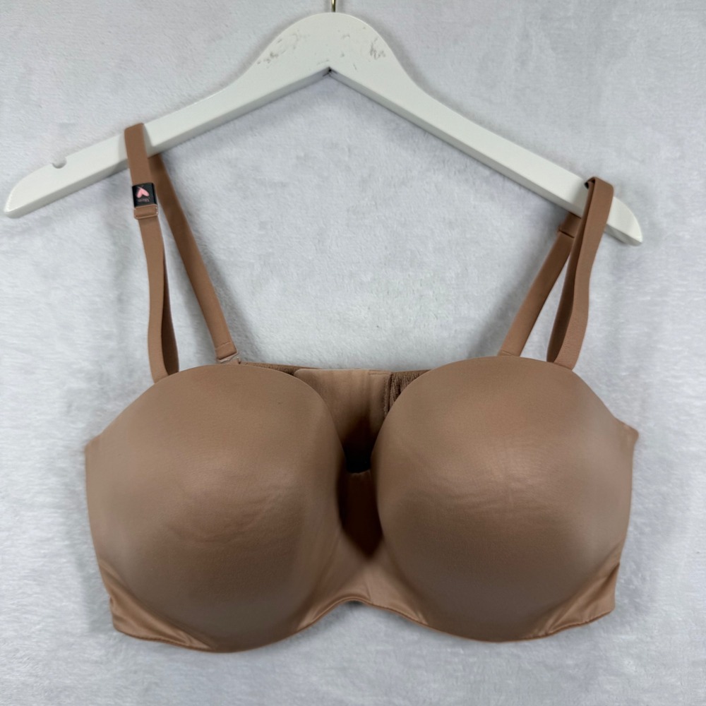 Victoria's Secret Tan Multi-Way Strapless Underwire Bra 38DD Solid Microfiber‎